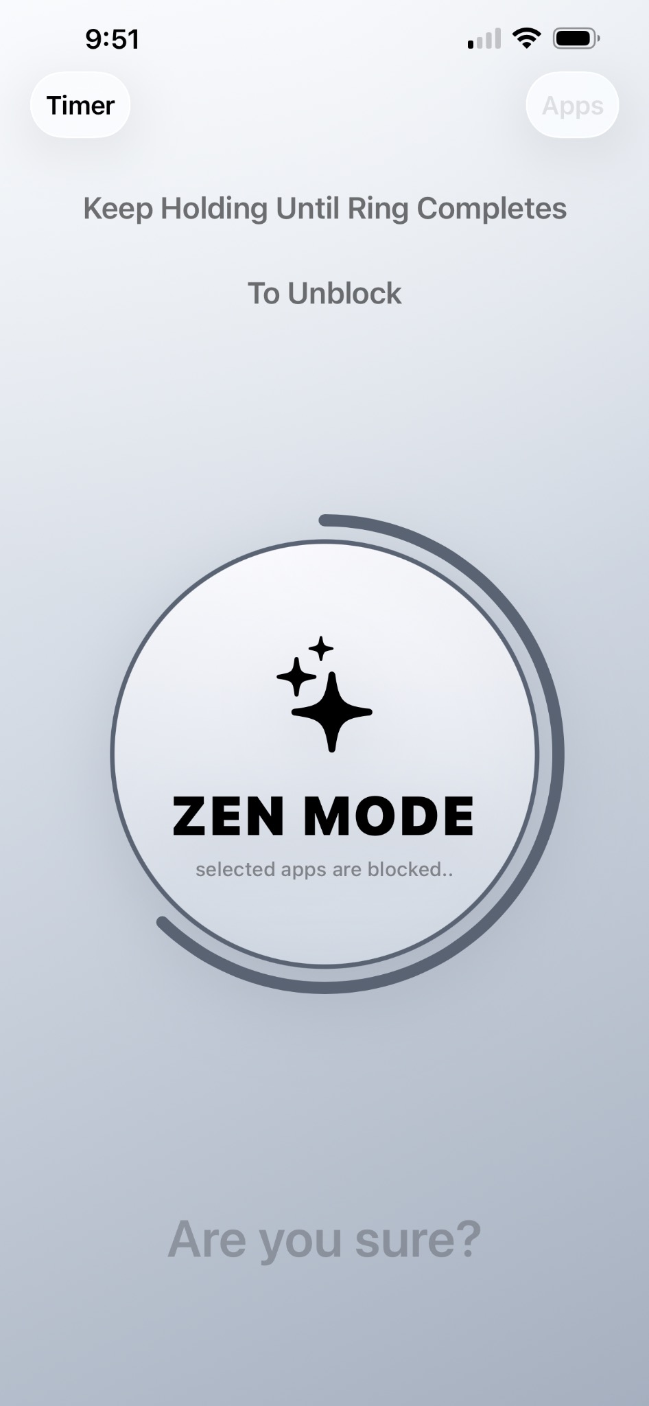 Zen mode unblock ring
